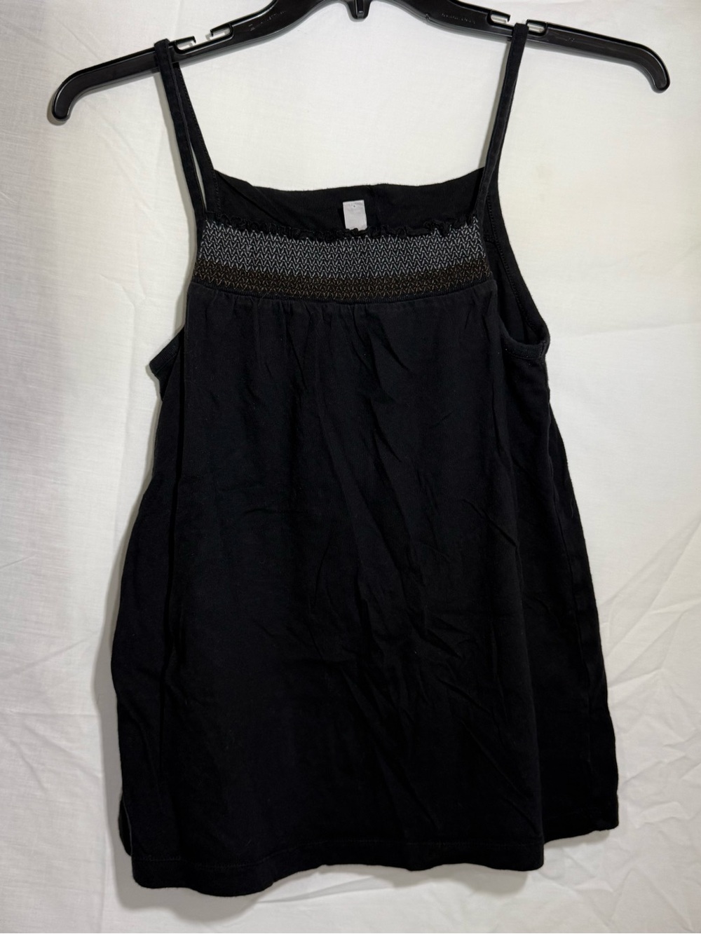 Old Navy Black Tank Top with Smocked Detail
